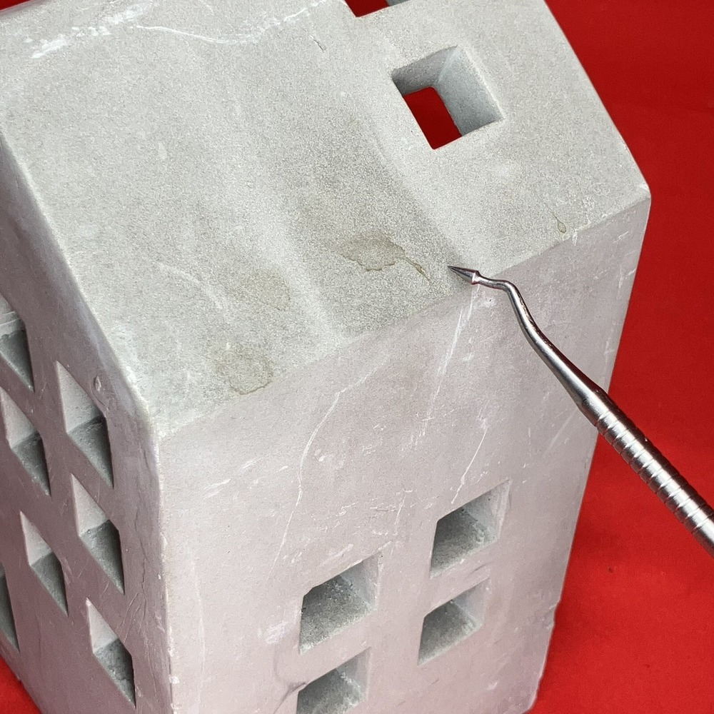 Large 8" Tea Light Concrete Building / House Modern Cement Decorative / Flaws #1 - Picture 12 of 16